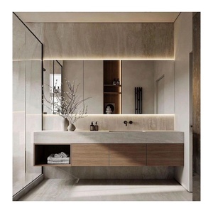 Bán Sản Phẩm Tiêu Chuẩn L Hình Nhỏ Tường Treo Đá Hàng Đầu Tích Hợp Nổi Phòng Tắm Vanity Tủ Thiết Lập Với Bồn Rửa Hiện Đại - Product Image 5