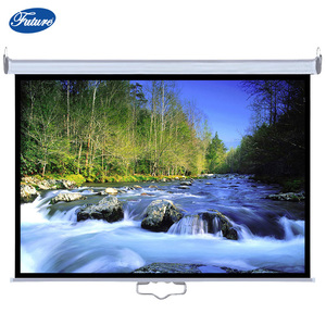 Écran <span class=keywords><strong>de</strong></span> <span class=keywords><strong>Projection</strong></span> mural manuel <span class=keywords><strong>de</strong></span> haute qualité pour films à la maison 100 pouces 16:9/4:3 écran <span class=keywords><strong>de</strong></span> <span class=keywords><strong>Projection</strong></span> blanc mat mural et plafond - Product Image 4