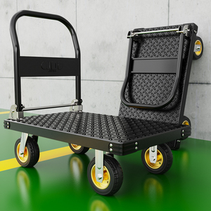 รถเข็นพับได้ขนาดกะทัดรัด JUDA OEM ลดราคาพิเศษ ขนาด 60x90 ซม. รับน้ำหนักได้ 300 กก. ล้อทำจากยาง เหมาะสำหรับการช็อปปิ้ง - Product Image 1