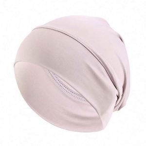 Stretchy Unisex Dome Bottom <b>Head</b> <b>Wrap</b> Turbans Solid Color Elastic Inner Hijab Dome Cap Travel Beach Casual - Product Image 5