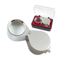Reading Jewelers' Loupe High Quality Foldable Magnifying Glass with 2 LED Lights Metal Frame Acrylic Lens 21mm