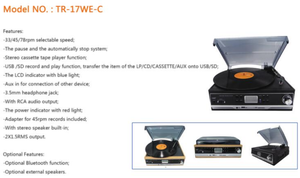 Cổ Điển Cổ Điển Hộp Gỗ Retro Vinyl Ghi Máy Nghe Nhạc Bàn Turntable Không Dây Máy Nghe Nhạc Âm Nhạc Usb Bt Âm Nhạc Loa Người Tiêu Dùng Điện Tử - Product Image 3