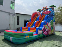 Outdoor Bestseller Aufblasbare PVC-Hüpfburg Aufblasbare Rutschenparks mit Pool für Kinder Aufblasbare Rutsche und Hüpfburg Kommerziell
