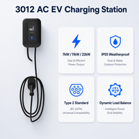 Station de recharge pour véhicules électriques intelligente de type 2 AC 11 kW à une borne, sur pied, pour hôtel, extérieur