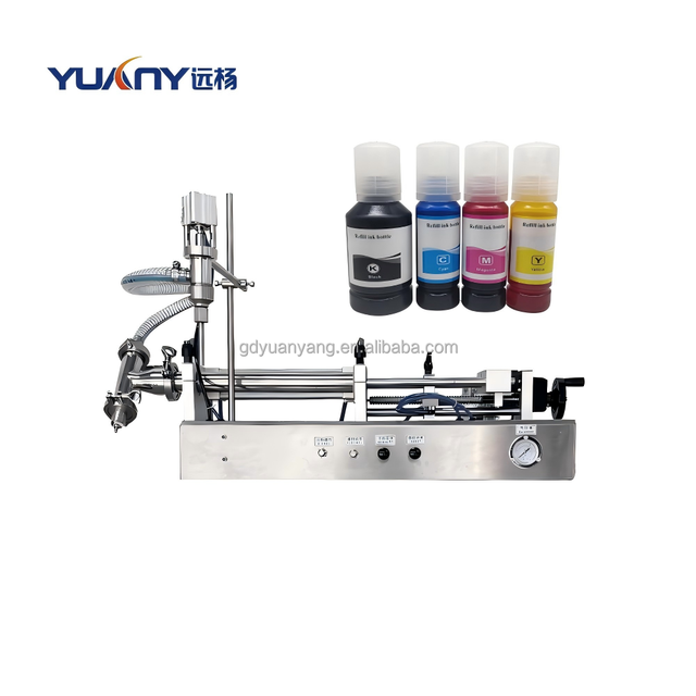 Ink Liquid Pigment Horizontal Filling Machine Hose Self-Suction Full Pneumatic Drive Stainless Steel 304 Anti-Drip Nozzles Use