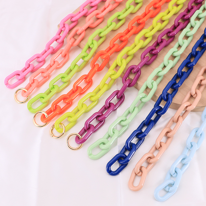 DIY Chunky Acrylic Chain Strap For Handbag Bags Candy Color shoulder strap resin chain 30cm-130cm plastic handbag bag chain