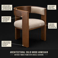 Fauteuil en bois massif de style américain RH, rétro, pour restaurant, café