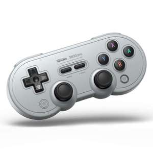 Manette sans fil 8BitDo SN30 Pro 80DM02 grise avec joystick à effet Hall, contrôleur rétro multiplateforme - Product Image 1