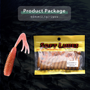 Meilleure vente <span class=keywords><strong>Gar</strong></span> Wiggler ver appât personnalisation complète PVC Silicone longue queue CTF60 appât souple attirail truite bar leurre de pêche - Product Image 5