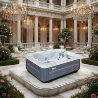 VIRLUX Spa de jardin sophistiqué pour 3 personnes avec système de thérapie privé, 25 jets et conception silencieuse