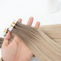 Extensions de cheveux humains Remy brésiliens blonds à bandes adhésives en PU invisibles, double trame, réutilisables, sans acide, haute qualité, vente en gros
