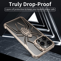 Nouvelle coque de téléphone en alliage d'aluminium électroplaqué de luxe, antichoc, avec support de caméra et dissipation thermique pour 17/16/14/13/15 ProMax