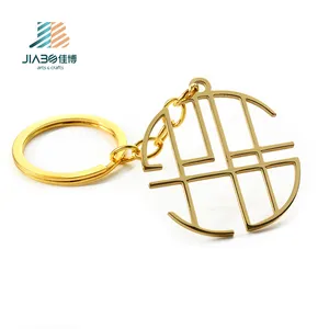 Factory Wholesale Price Laser Cut Keychain Stainless Steel Bag Hang Tag Gold Metal Key Chain With Hollow Logo Custom