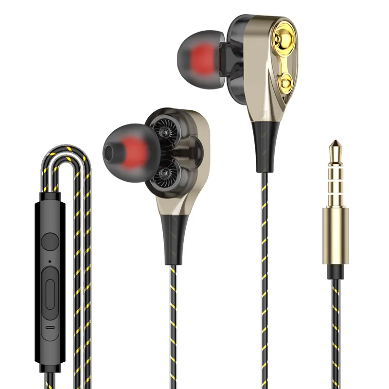 Yeni ürün kulaklıklar In-ear kablolu kulaklık OEM mikrofonlu kulaklık 3.5mm 2020 sıcak satış en ucuz çift mekanizmalı Stereo kulaklık kablolu