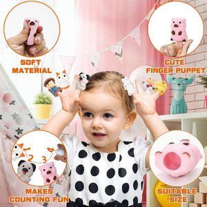 Huiye Vorschule Montessori Lernspiel zeug Nutztier <span class=keywords><strong>Finger</strong></span> puppen Set Farm Animal House Toy - Product Image 3