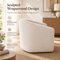 Fauteuil lounge moderne confortable en velours côtelé PU, avec dossier incurvé enveloppant et assise profonde, tailles personnalisables pour appartements et hôtels