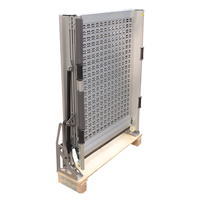 Rampe de chargement pour fauteuil roulant en alliage d'aluminium légère, pliable manuellement, antidérapante, perforée et ondulée, avec vérin à gaz