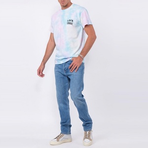 T-shirts pour hommes de haute qualité 100% coton biologique écologique tricotés 180g imprimés tie-dye personnalisés - Product Image 5