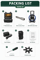 Caméra d'inspection de canalisation HD 9 pouces 20 mm 1080P étanche IP68 avec DVR