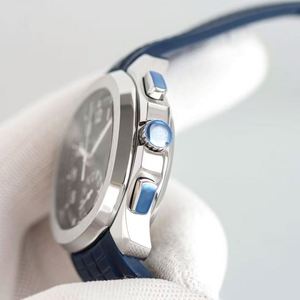 Reloj azul para hombre, de diseño simple, moderno y casual, mecánico automático, cronógrafo automático, con correa de cuero. - Product Image 3