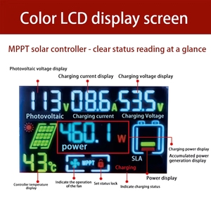 Contrôleur de charge solaire LCD <span class=keywords><strong>MPPT</strong></span> 12V/24V/48V 25A 700W/1400W, convertisseur de surtension haute efficacité, version améliorée - Product Image 4