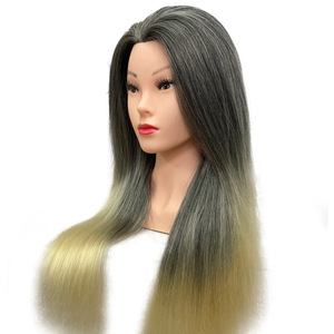 Tête de mannequin de <span class=keywords><strong>coiffure</strong></span> homme pour formation, style lisse, 35 cm, en soie mélangée, compatible avec la livraison directe - Product Image 4