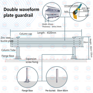 SRX Isolated Stainless <strong>Steel</strong> W-Beam Crash <strong>Barrier</strong> <strong>Expandable</strong> Highway Guardrail for Road Safety Traffic Safety <strong>Barrier</strong> - Product Image 3