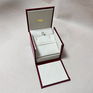 Custom Logo Double Door PU Leather Watch Jewelry Combo Box Multi‑Function Watch <b>Ring</b> <b>Storage</b> Gift Box - Product Image 1