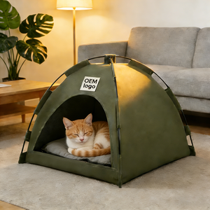 Tente portable pour animaux de compagnie pour chiens et chats, tente de camping pliable pour animaux de compagnie d'intérieur et d'extérieur avec coussin - Product Image 3