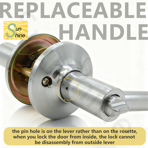 Hiện Đại Chống Trộm Satin Nickel Công Nghiệp Phong Cách Kẽm Hợp Kim Key Hoạt Động Nội Thất Cửa Khóa Vòng Đòn Bẩy Cho Nhà - Product Image 6