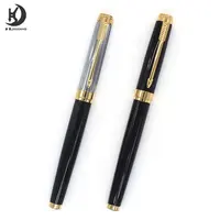 B1 caneta elegante preta com prendedor dourado, atacado de alta qualidade da moda com prata bola de luxo com caneta de rolo
