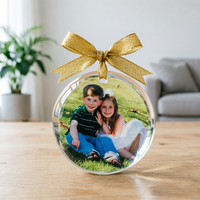 Personalisierter Vollfarbiger Foto-Kristall Ovaler Weihnachtsschmuck Maßgefertigtes Familien-Andenken Weihnachtsdekoration