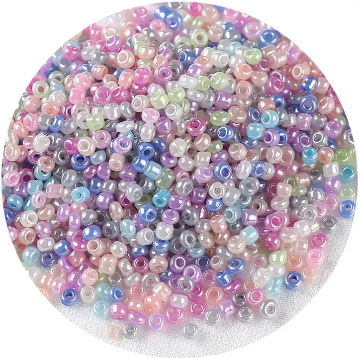 4mm Glass seed beads, multicolored beads, seed beads, jewelry making beads,  bracelet beads, 500 beads per pack