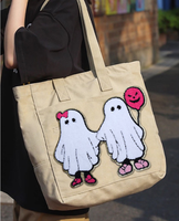 Nouveaux patchs brodés en chenille pour Halloween, à thermocoller, motifs fantômes et citrouilles mignons, pour sweats à capuche, chapeaux et sacs, vente en gros