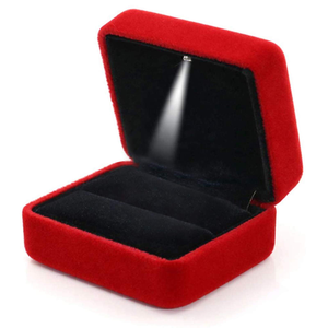 Manufacturer Wholesales High-end Square LED Lights Velvet Jewelry <b>Boxes</b> for <b>Rings</b> Necklaces Pendants Bracelets Packaging <b>Boxes</b> - Product Image 4