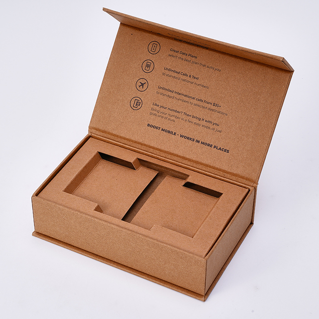 Custom Luxury Environmental Friendly Kraft Paper Mobile Phone Magnetic Closure Empty Mobile Cell Phone Packaging Box