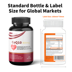 Complément alimentaire pour la santé cardiaque, marque privée OEM, capsules de coenzyme Q10 en gélules molles, pour les vendeurs Amazon FBA, conforme aux normes COA et testées par un tiers. - Product Image 4