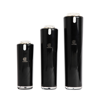 Flacons en acrylique à double paroi de couleur noire haut de gamme de 30 ml, 50 ml et 100 ml pour l'emballage de produits de soin de la peau et de sérums