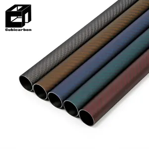 Oem Carbon Fiber Tube High Strength Light Weight Colorful Carbon Pipe Customized Surface Red Carbon Tube