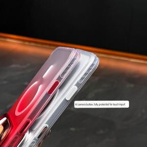 เคสโทรศัพท์แม่เหล็กแบบไล่เฉดสีหรูหรา โปร่งแสง สำหรับ iPhone 18 17Pro Max พร้อมขาตั้งเลนส์แบบซ่อน ปุ่ม AI ป้องกันแรงกระแทก - Product Image 6