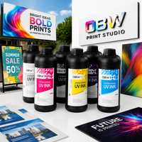 Encre UV à adhérence puissante, applicable à l'impression numérique commerciale, encre d'impression couleur durable pour Epson I3200U1 I1600U1