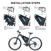 Batterie de vélo électrique triangulaire à boîtier rigide 36V 48V 52V 60V 72V 20Ah 25Ah 28Ah 30Ah, batterie lithium-ion avec BMS 60A et chargeur 5A