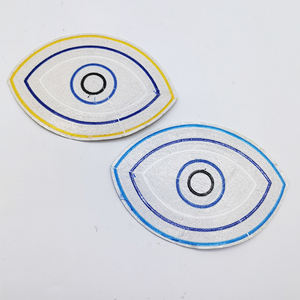 Toppe ricamate con paillettes da stiro giallo blu bianco su diabolico con paillettes e toppa ricamata per abbigliamento da borse - Product Image 4