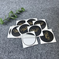 Étiquette ronde autocollante personnalisée de luxe avec logo, papier mat, autocollant circulaire en feuille d'or