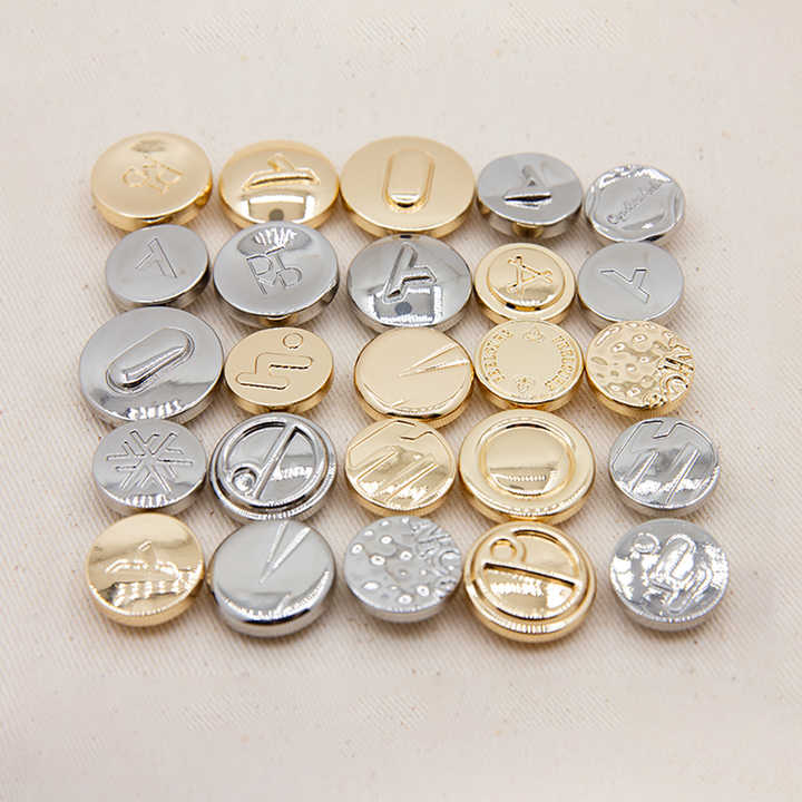 High End Custom Rose Gold Button Metal Logo Engraved for Women Clothing ...