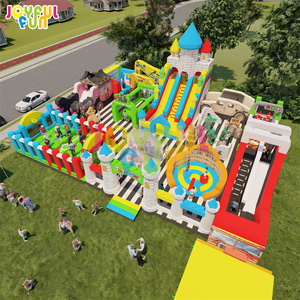 JOYFUL FUN Gran Ciudad de Juegos Inflables con Tobogán y Obstáculos, Parque de Trampolines Inflables, Parque de Atracciones Inflable - Product Image 4