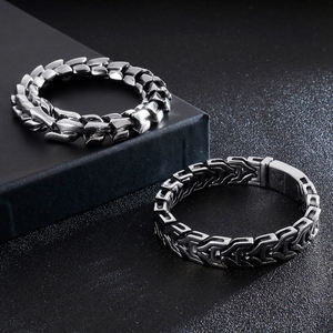 Bracelet Viking <span class=keywords><strong>Nordique</strong></span> en Acier Inoxydable, Chaîne Os de Dragon, Style Punk, Cadeau pour Homme - Product Image 1