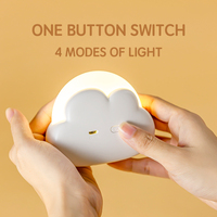 Veilleuse LED créative en forme de nuage, mini, mignonne, avec charge USB Type C, en ABS, sans fil, pour chambre à coucher, bébé, enfant