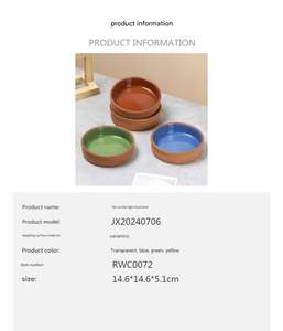 Tazón de arcilla de colores hecho a mano Microondas y horno Plato de cerámica mexicana seguro Plato de <span class=keywords><strong>tapas</strong></span> de terracota - Product Image 4