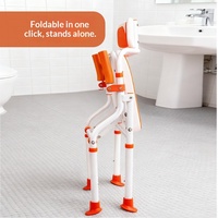 MDK FB025 Chaise de douche et de bain moderne et légère, pivotante à 360°, avec dossier et accoudoirs réglables en largeur, aide au transfert sécurisé